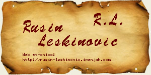 Rusin Leškinović vizit kartica